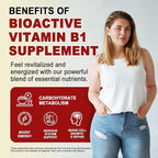 Vitamin B1(Benfotiamine) Gummies 500mg – B1 B6 B12 Vitamins with Magnesium for Energy Metabolism, Healthy Nervous System – Chewable B Complex for Adults & Kids - Vegan, Sugar Free, 60 Ct