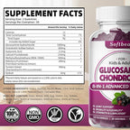 softbear Glucosamine Chondroitin Gummies, Sugar Free Glucosamine Chondroitin MSM Supplement with Elderberry Turmeric Supports Joint Health & Antioxidant, Elderberry Flavored 60 Count