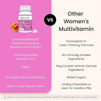 EZ Melts Women's Multi + Hair Growth - Daily Multivitamin for Women - Supports Healthy Energy Levels & Reduced Hair Shedding - Non-GMO & Vegan - Peach - 60 Dissolvable Tablets (30 Servings)