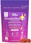 Plant People WonderBeauty Hair, Skin & Nails Rejuvenation Gummies with Tremella Mushroom, Collagen Peptides, Keratin, & Biotin – Watermelon Flavor, 10 Gummies