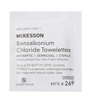 McKesson Benzalkonium Chloride Towelettes [Pack of 100] First Aid Antiseptic Wipes, Sterile Individual Wrapped