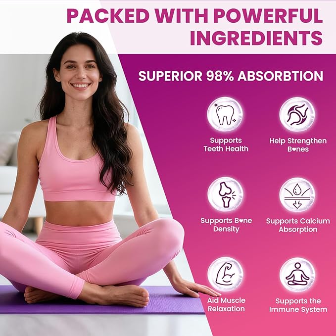 Calcium Citrate Gummies 1200mg, High Absorption Calcium Supplements for Women & Men, Sugar Free Calcium Gummies for B0ne, Muscle & Immune Support, Non-GMO, Vegan, Raspberry Flavor, 60 Count