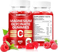Magnesium Glycinate Gummies 400mg, Sugar Free Magnesium Gummies for Sleep, Muscle Support and Relaxation, Calm Magnesium Supplements for Women and Men, 90 Count