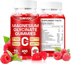 Magnesium Glycinate Gummies 400mg, Sugar Free Magnesium Gummies for Sleep, Muscle Support and Relaxation, Calm Magnesium Supplements for Women and Men, 90 Count