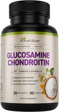 Nature's Base Glucosamine Chondroitin MSM Collagen - Joint Support Supplement for Mobility, Flexibility, & Comfort - with Turmeric, Boswellia - for Men & Women - 90 Capsules