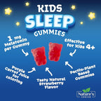 Nature's Choice Kids Sleep Gummies - 2mg Melatonin Per Serving - Children's Sleep Gummy, Non-Habit Forming, Works with Natural Sleep Cycle, Calm & Drug-Free, Tasty Natural Berry Flavor, 120 Gummies