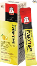 JUNG KWAN JANG Everytime Korean Red Ginseng Extract 1,050mg & Lemon - Vegan Energy Drink Liquid Stick Supplements - Builds Stamina & Immunity, Non-GMO (10 Sticks, 0.34 fl oz)