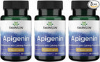 Swanson Apigenin Bioflavonoid Supplement for Adults Seeking Natural Sleep, Relaxation, and Stress Relief Support - 50 mg (90 Vegan Capsules, 3 Pack)