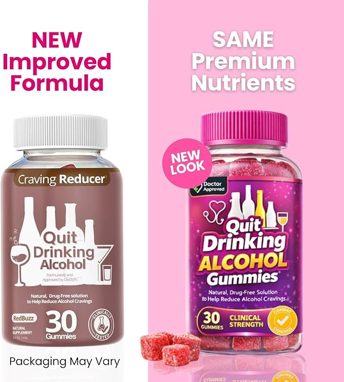 Liver Health, Stop Drinking Alcohol, 100% Drug-Free, Natural, Works Fast, Support Gummies to Help Less Cravings, Suppress Triggers, Before, During & After Quitting