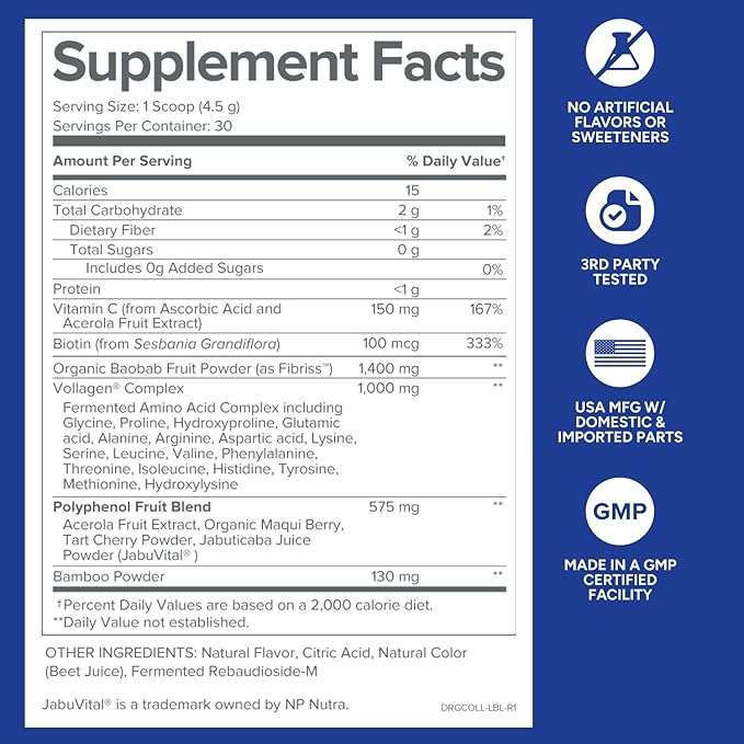 Gundry MD Phyto Collagen Complex, Strength Supporting Multivitamin Powder Supplement with Vitamin C, Amino Acids, and Polyphenols - Strawberry Lemonade (1)