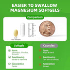 Magnesium Glycinate 500mg Softgels Supplement, Small Easy to Swallow Magnesium Gelcaps High Absorption for Night Leg&Sleep Support, Muscle&Bone, Calm, Non GMO, 120 Gelcaps, 60 Day Supply