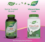 Nature's Way Vitex Fruit, Traditional Menstrual Cycle Support*, Traditional Women's Health Support*, Chasteberry Supplement for Women, Vegan, 320 Capsules (Packaging May Vary),(Pack of 2)