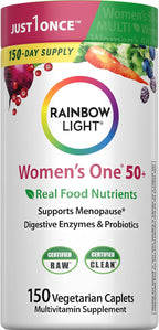 Rainbow Light Multivitamin for Women 50+, Vitamin C, D & Zinc, Probiotics, Women’s One 50+ Multivitamin Provides High Potency Immune Support, Non-GMO, Vegetarian, 150 Tablets