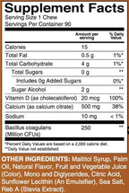BariatricPal Sugar-Free Calcium Citrate Soft Chews | 500mg with Vitamin D & Probiotics | Piña Colada | 90 Count (1 Month Supply)