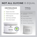 Premium Glycine Powder 250g | Amino Acids Supplement for Post Workout Muscle Recovery, Digestion, Sleep Aid + More - Vegan, Additive-Free, Third-Party Tested | Centenarius Nutrition