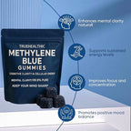 Methylene Blue Gummies, 5mg of Methylene Blue Per Gummy for Sustained Energy, Mental Clarity, Lifted Mood, Sharper Focus, 99.9% Pure, 30 Gummies Per Bag (1)