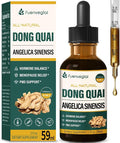 Dong Quai (Angelica Ainensis) Drops for Women, Menopause Relief & PMS Support with Red Clover Black Cohosh Herbal Extract, Natural Liquid Supplement for Hot Flashes, Night Sweats. 2oz