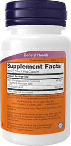 NOW Foods Supplements, PQQ 40 mg with 200 mg Alpha Lipoic Acid, Extra Strength, 50 Veg Capsules