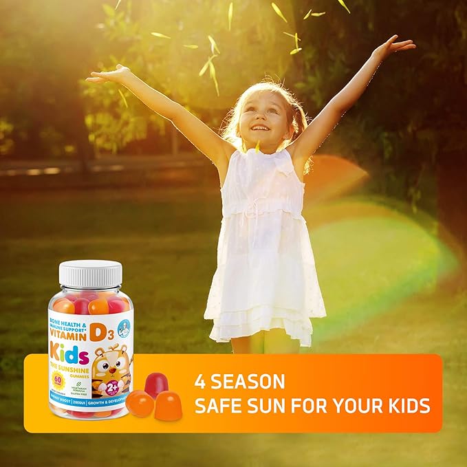 DR. MORITZ Vitamin D Gummies for Kids and Adults (2000 IU) - Chewable Kids Vitamin D Supplement for Immune Support - Vegetarian and Gelatin-Free, 2 Pack (120 Count)