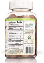 Pharmvista USDA Organic Ginger Gummies 200mg 90 Count for Nausea Management and Digestive Health