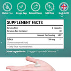 TUDCA 1100mg-Liver Support Supplement for Detox Cleanse, Water-Soluble Bile Salts with Strong Bitter Taste, 60 Vegan Capsules,Non-GMO,Gluten-Free