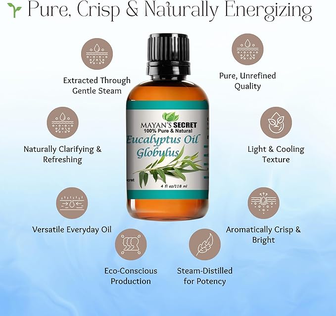 Pure Carrier and Essential Oils for Skin Care, Hair, Body Moisturizer for Face-Anti Aging Skin Care (Eucalyptus Globulus Oil, 4oz)
