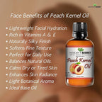 Pure Carrier and Essential Oils for Skin Care, Hair, Body Moisturizer for Face-Anti Aging Skin Care (Peach Kernel Oil, 4oz)