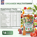 Kids Multivitamin Gummies with Iron & Zinc (Ages 2+) | Daily Kids Vitamins with Vitamin C, D3, B12 & Folate | Vegan, Non-GMO, Gluten-Free, Pectin-Based | Raspberry Flavor | 60 Count