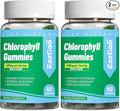 2 Pack Chlorophyll Gummies for Body Odor Deodorant*, Sugar Free Chewable Chlorophyll for Immune Support Women Vegan,120 Count