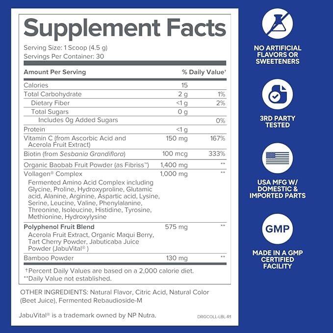 Gundry MD Phyto Collagen Complex, Strength Supporting Multivitamin Powder Supplement with Vitamin C, Amino Acids, and Polyphenols - Strawberry Lemonade (3)