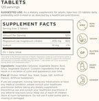Solgar Magnesium Citrate, 120 Tablets - Promotes Healthy Bones - Supports Nerve & Muscle Function - Non GMO, Vegan, Gluten Free, Dairy Free, Kosher - 60 Servings, Standard Packaging