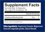 Vega Creatine Monohydrate Capsules, 5g Micronized Creatine Powder per Serving, for Lean Muscle, Support Cognitive Function, Pure, Unflavored, Sugar Free, 180 Pills (30 Servings)