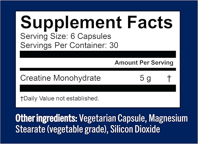 Vega Creatine Monohydrate Capsules, 5g Micronized Creatine Powder per Serving, for Lean Muscle, Support Cognitive Function, Pure, Unflavored, Sugar Free, 180 Pills (30 Servings)