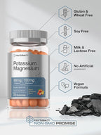 Horbaach Potassium Magnesium Gummies | Peach Strawberry Flavor | 70 Chewable Gummy | Vegan, Non-GMO, and Gluten Free Supplement