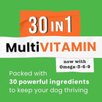 Dog Vitamins + Glucosamine - Chewable Multivitamins + Probiotics, Omega - Hip & Joint Support, Skin & Coat, Gut Health - Adult & Senior - Large & Small Breed - 240 Chews