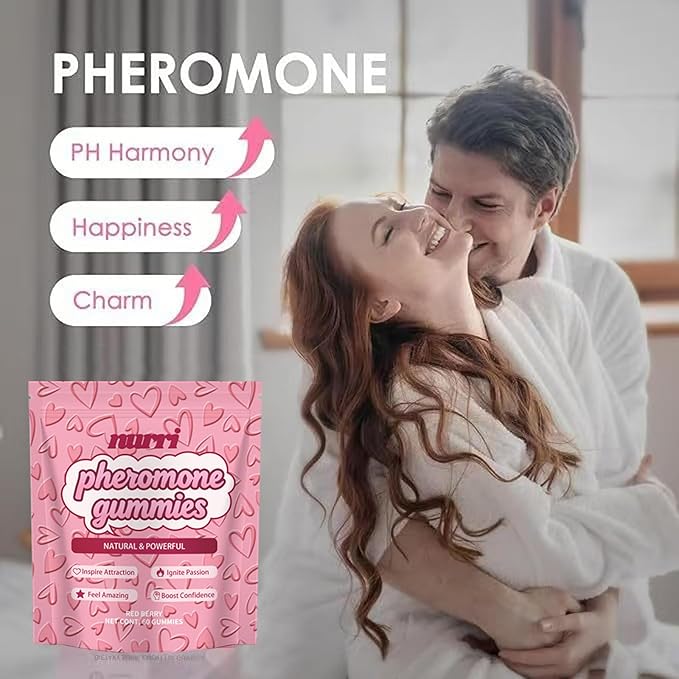 Gummies for Her, Gomitas De Feromonas para Mujer, with Slippery Elm, Supports Balance,Confidence & Social Vibe, Strawberry Flavor, 60 Gummies (2)