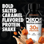 Oikos Protein Shake, Salted Caramel, 30g High Protein Drinks, Shelf Stable, Ready to Drink, 5g Prebiotic Fiber, 12 fl oz Bottle,(Pack of 24)