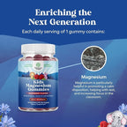 Kids Magnesium Gummies - Calm Relaxing Mg Citrate Supplement with Raspberry Flavor - Calm Magnesium Supplement for Nerve Health Muscles & Healthy Heart Support - Mag Citrate Gummies - 90 Count