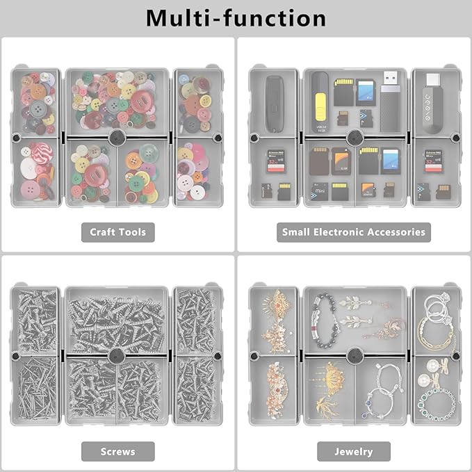 FYY Daily Pill Organizer,7 Compartments Portable Pill Case Travel Pill Organizer,[Folding Design] Pill Box for Purse Pocket to Hold Vitamins,Cod Liver Oil,Supplements and Medication-Grey