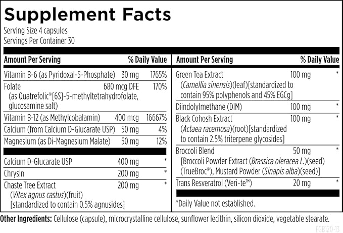 Designs for Health FemGuard + Hormone Balance for Women - DIM, Black Cohosh, Calcium D-Glucarate, EGCg Green Tea Extract & Chaste Tree Supplement for Mood Support & Estrogen Metabolism (120 Capsules)