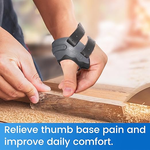 Velpeau CMC Thumb Brace for Osteoarthritis - with Shape-memory Restriction Splint, CMC Joint Stabilizer, Basal Thumb Arthritis Pain Relief and Support (Black, Right Hand, X-Small)