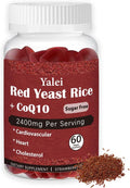 Premium Red Yeast Rice with CoQ10 Gummies for Heart & Cholesterol Support | Sugar Free, Strawberry Flavor | 60 Gummies (30 Day Supply) | Vegan, Non-GMO