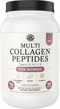 Multi Collagen Powder with Biotin, Hyaluronic Acid, Vitamin C (2lb Value Size) | Hydrolyzed Collagen Supplement (Types I, II, III, V, X). Hair, Skin, Nails for Women, Men