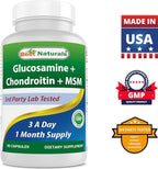 Best Naturals, Glucosamine Chondroitin MSM Supplements, 2600 mg per Serving, 90 Capsules (90 Count (Pack of 2))