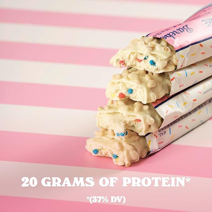 Barebells Protein Bars Birthday Cake - 12 Count, Pack of 2 - Protein Snacks with 20g of High Protein - Chocolate Protein Bar with 1g of Total Sugars - On The Go Protein Snack & Breakfast Bars…