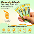 Electrolyte Collagen Powder Packets, 10g Collagen Protein Drink Mix for Hydration Recovery, Zero Sugar 2-in-1 Post Workout Rehydration, Joint Skin Muscle Support, 5 Vitamins, Lemon Lime