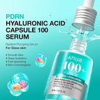 Anua PDRN Hyaluronic Acid Capsule 100 Serum, Radiant Face Serum, Salmon DNA, Hyaluronic Acid, Hydration, Moisture Plumping Effect, Lightweight, Glass Skin, Korean Skincare, 1.01 fl. oz