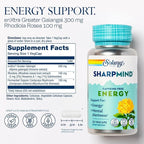 SOLARAY SharpMind Energy, Energy Booster for Women and Men, Nootropic Focus Supplement, Caffeine Free Energy Pills with Rhodiola Rosea and Cordyceps, 60 Day Guarantee, 30 Servings, 30 VegCap Pills