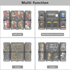 FYY Daily Pill Organizer,2 Pcs 7 Compartments Portable Pill Case Travel Pill Organizer,[Folding Design] Pill Box for Purse Pocket to Hold Vitamins,Cod Liver Oil,Supplements and Medication-Clear Black