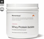 Momentous Essential Grass-Fed Whey Protein Powder - 20 g Whey Isolate Protein - NSF Certified for Sport - Gluten-Free - 12 Servings for Essential Everyday Use - Strawberry - Package May Vary